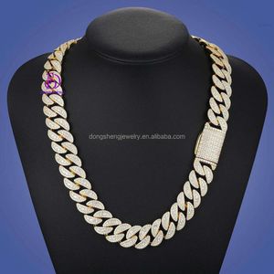 VVS Moissanite Cuban Link Chain Necklace Anpassad isad Rund Brilliant Cut 925 Silver Armband för män Kvinnor Högkvalitativ 8mm