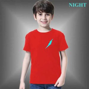 T-shirt de camisetas Retro Camiseta Funny Funny Summer Growing T-Shirt Top UNISSISEX Childrens T-Shirt Lightning Print Fashion T-Shirtl240509