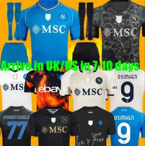 23 24ナポリサッカージャージーマグリアナポリ2023 2024ゴールキーパーZielinski Anguissa Olivera Kvaratskhelia Men Kids Kits Football Shird Osimhen Lozano SSCファンプレーヤー