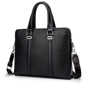 Men Leather handbag 14 bags Antique Style black Business Laptop Cases Attache Messenger Bag Portfolio 263M