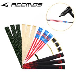 Darts 15pcs DIY Archery Heat Shrinkable Arrow Shaft Wraps Paper Arrow Sticker Paster Wrap For Wood Bamboo Of Hunting Accessories