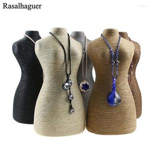 Caschetti di gioielli Arrivo Woman Rope Mannequin Collane Bust Stand Holterjewellery Display Shelf Shool Packaging all'ingrosso Prezzo all'ingrosso