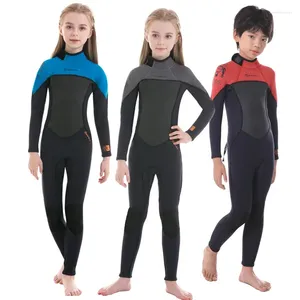 Kombinezon nurkowy damski stroje kąpielowe 2,5mmgirls „chłopcy” Bawełniany jednoczęściowy strój kąpielowy ciepłe długie rękawy Słońce Surfing Suit Mother's Ubranie matki