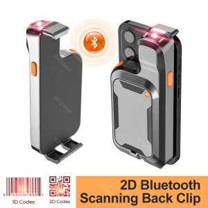 Scanners Mini Bluetooth Wireless 1D 2D streckkodsscanner Portable Back Clip QR Streck Code Reader Laser Scanners Mobilläsning med telefon