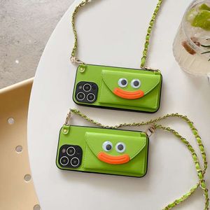 Adatto per la custodia del telefono Apple Crossbody Hanging Rope iPhone 15 Promax Frog Card Wallet 14 Nuova moda