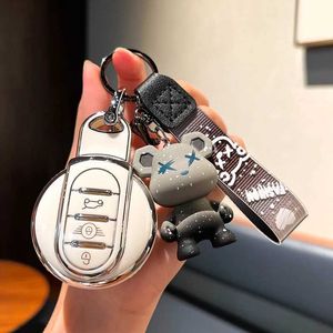 Bilnyckel TPU -bil Remote Key Case Cover FOB för BMW Mini Cooper S JCW One Clubman Countryman F54 F55 F56 F57 F60 R56 Holder Shell Keychain T240509