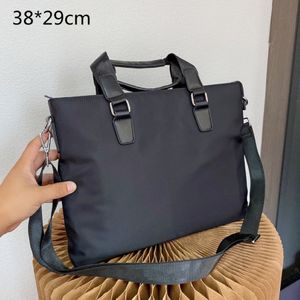 Fashion Designer Men's Briefcases Black Shoulder Bags Nylon Handle Briefcase Men Laptop briefcase Crossbody Bag Triangle Purses La 268c