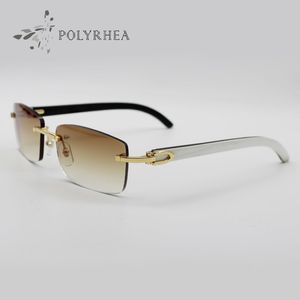 Luxus Sonnenbrille Buffalo Horn Brille Männer Frauen Sonnenbrille Marke Designer Best Qualität Weiß in schwarzem Büffel Horn Brille essessize 167u