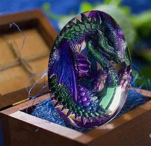 NXY Decoration Lava Dragon Egg Resin Statue Ornamental Dinosaur Eggs Sculpture Crystal Gemstone Souvenir Home Decor Collection Kid7978101