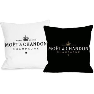 Cushion Decorative Pillow Black Velvet Print Moet Cushion Cover Cotton Made Pillowcase Soft Case High Quality Printing 258T