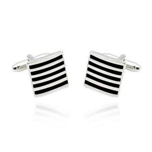 Cuff Links Novo moda listrada masculina luxuosa preta vermelha e azul listrada camisa francesa tirha clipe masculina links q240508