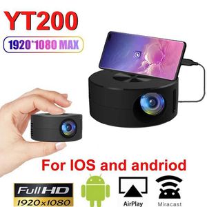 Проекторы YT200 LED Mobile Video Mini Proctor Home Theatre Media Player Childrens Gift Cinema Cable Кабель и тот же экранный проектор J0509