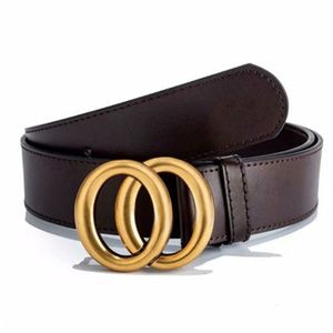 Designers Belts Mens Fashion Genuine Leather Women jeans Belt For man Letter Double buckle bLack size 95-125CM with box 266Q