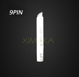 9 Pin Permanent Make -up Nadel Blade Eyebrow Bladetattoo Tool Microblading -Nadeln für 3D -Stickereien Handbuch Tattoo Accessoires 4487616