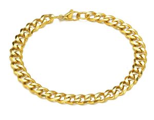 Hela anpassade 18k guldpläterade 3568mm kubansk länk anklet01233798429