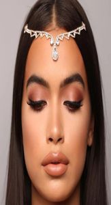 Luksusowy nakrycie głowy ślubne Crystal Bridal Head Sain Tiara Fryzura dla kobiet Rhinestone na czoło akcesoria Prezent 9415615