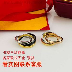 Designer Ring for Woman Cartera Luxury Cart Ring Kajia Three Ring Three Color Ring Fashion Trend Colorless Titanium 18k Rose Gold Couple New Ring