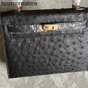 Cowhide Handbag Handmade 2023 South African True Ostrich Skin Bag Fashion Versatile Handheld One Shoulder Crossbody Bag BagBN70