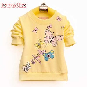 Tシャツlawadka badegars baby bidterfly butterfly longeved band sports girls tシャツcotton childrens closhingl240509