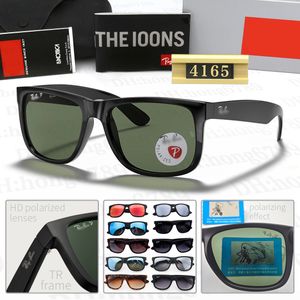 Ray Justin 4165 Óculos de sol polarizados Classic WayFarers 2140 Glasses Designer Marca Sunglasses Polaroid G15 HD Lentes de resina unissex Fashion Luxury