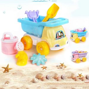 Childrens Beach Entertainment Toys Dzieci bawiące się na plaży, kopiąc plażę i bawią się wozami narzędzi na plaży i zestawów work siatkowych 240424