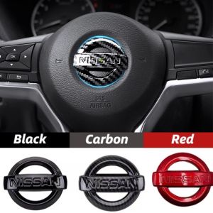 1PCS 3D ABS Car Steering Wheel Logo Emblem Cover Sticker for Nissan SYLPHY Qashqai SENTRA Patrol X-Trail Juke MICRA Altima Tiida Versa Leaf Easy Installation