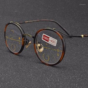 Sonnenbrille Übergang pochromes Lesebrillen Mode runde Frauen Männer Leichtes prosbyopisches Brillen Retro Eyewear NX1 250d