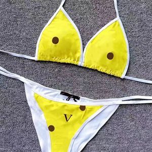 Kvinnor Bikini Set Designer Swimsuit Sexig halter Bikinis Beach Bathing Swim Suit Beach Floral Scrunch Print Letters 10a 2024