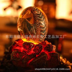 Halloween New Dragon Lava Base Resin Luminous Dinosaur Egg Home Decoration