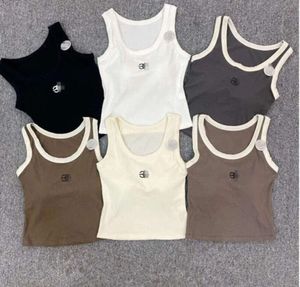 Kvinnors tankar camis tees designer t shirt woman lowe croped topp stickor tankem broidered kvinnor toppar sexig ärmlös sport tee yoga sommar tees västar fitnes 1166ess