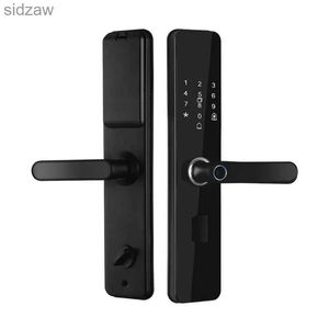 Smart Lock New Intelligent Electronic Automatic Door Lock com impressão digital biométrica/Card/Senha/Key Desbloqueio/USB Charging de emergência WX