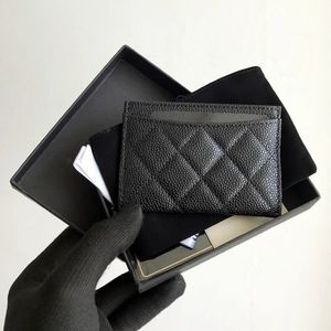 Woman Card Holder Genuine Leather Coin Purse Caviar Rhombus Wallet Soft Lambskin Luxury Designer Classic Sheepskin Credit Card Bag Shor 2296