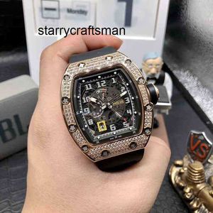 الساعات الأوتوماتيكية RM Wristwatch Mill Wine Barrel Watch Millr RM030 Series Automatic Mechanical Rose Gold Case Tape Mens Watches Designer Waterproof YTK1