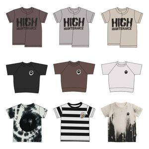 T-shirts Childrens T-shirt 2022 Street Style Casual T-shirt Boys and Girls Loose Cotton Printed TopL240509