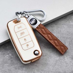 Araba Anahtarı 4 Düğmeler TPU Uzak Araç Anahtar Kılıfı Jeep Renegade Dodge için Kabuk Fob Fob Compass Cherokee Grandcherokee Komutan Key Frain T240509