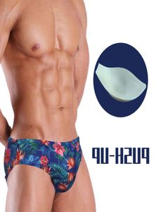 UXH gepolsterte Ausbuchtung verstärken schwimmsexy Blumen Badebekleidung Männer Schwimmen Slips Surf Beach Shorts Mayo Sungas de Praia Homens7753766