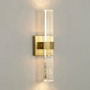 Luminária de parede nodern luzes de cristal para salão quarto escada de escada do banheiro atmosfera de ouro metal