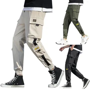 Herrenhosen losen Fit Multi -Taschenjogger für den Frühling Sommerstreetstyle Streetstyle Taille Cason Casual Cargo Fitness Outdo