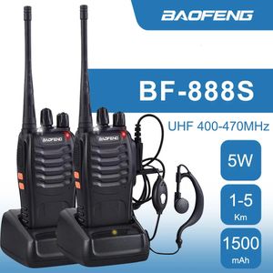 Baofeng walkietalkie 888s banda dupla ham transceptor de rádio UHF 400470 MHz para armazém de fábrica bf888s Earphone walkie talkie 240430