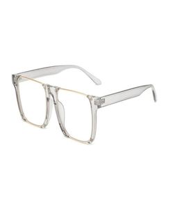 Óculos de sol semimetal quadrado vintage moldura lente transparente óculos ópticos homens anti -azuis com óculos leves com logo1031260