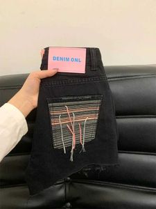 Women's Shorts Korean Fashion Black Denim Shorts Gyaru Grunge High Waist Swt Jeans Short Classical Tassels Hot Pants High Strt New Design Y240504