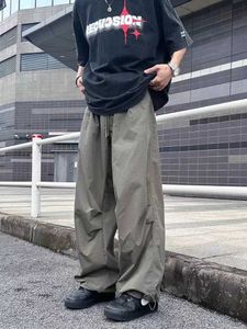 Kadın Pantolon Capris Houzhou Japon Stil Gorpcore Track Pants Harajuku Hippi Strt Kargo Paraşüt Pantolon Kpop Amerikan Retro Baggy Sweatpants y240509