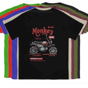 Męskie koszulki Honda Monkey Black Classic Mens T-shirt Racing Racing Summer Top T-Shirt Pure Cotton T-Shirt Vintage D240509