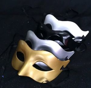 Kvinnor Fahion Venetian Party Mask Roman Gladiator Halloween Party Masks Mardi Gras Masquerade Mask (Gold Silver White Black)