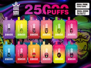 BANG KING PUFF 25000使い捨てベイプペンデュアルポッドデュアルメッシュタイプ-Cパフ25K Eタバコプレフィルドポッド0％2％5％12フレーバーエルフバーvs Randm Tornado Puff 12k 15k 18k