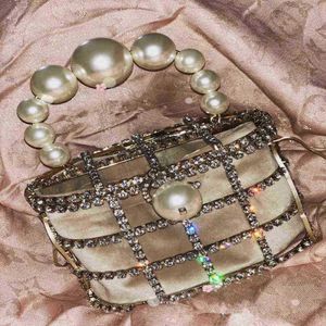 Women Luxury Designer Handbag Evening Bag Hollow Out Diamond Tote bag Banquet Party Clutch Wedding Cage Handbags 2022 252v
