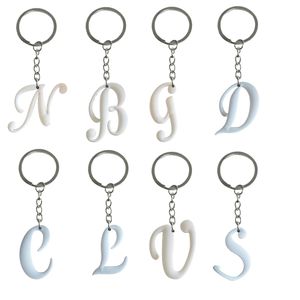 Pendants White Large Letters Keychain Keychains Party Favors Key Chain Ring Christmas Gift For Fans Kids Keyring Suitable Schoolbag Pe Otip2