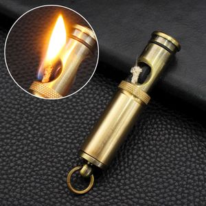 Hy Creative Retro kerosene Lighter Metal Waterproof Old Style Cotton Oil Grinding Wheel LighthSale