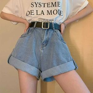 Kvinnors shorts HDSPQ Ultra Wide Midjet denimshorts för kvinnor 2023 Summer Loose Ben Shorts for Womens A-Line Shorts Y240504