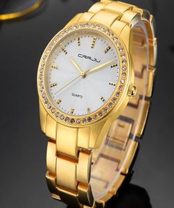 Женщины моды смотрят лучшие бренды роскошные Crrju Clock Женские золотые стальные армии военные кварцевые часы Ladies Sport Relogio Masculino8963753